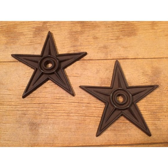 Six Cast Iron 9" Anchor Plates Center Hole Star - Picture 5 of 10